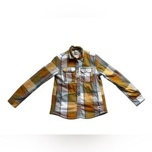 The North Face Women’s Campshire Sherpa Lined Shirt Small Yellow Plaid Outdoor